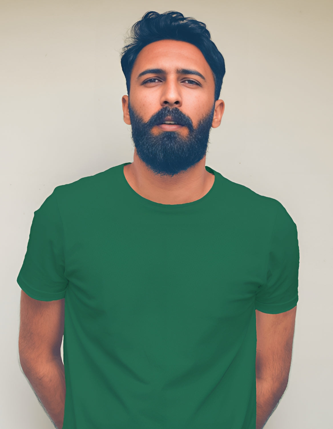 Bottle green plain T-shirt